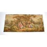 An early 20th century French wall tapestry depicting a pastoral scene,