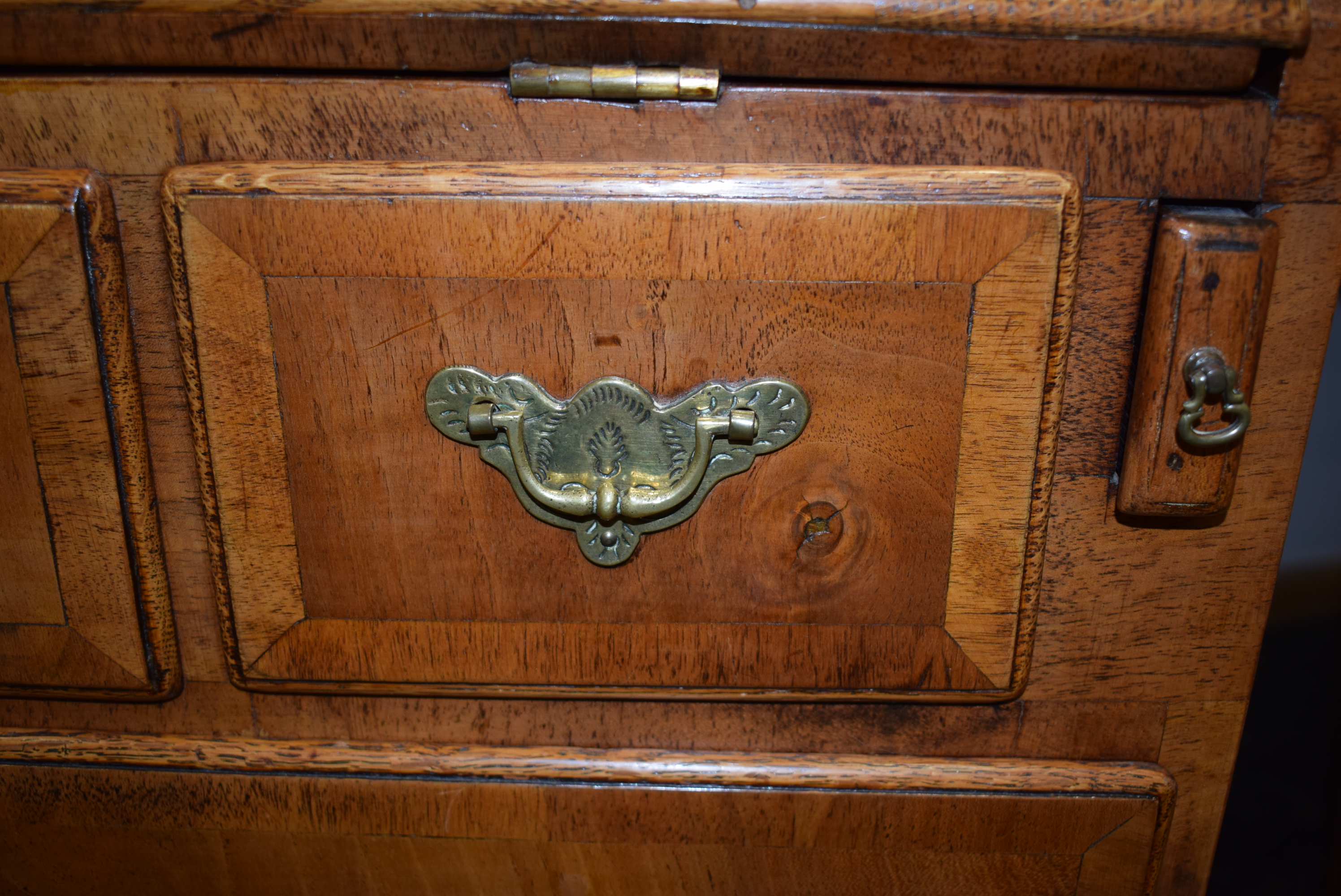 An early 18th century and later walnut bureau on stand, - Image 16 of 24