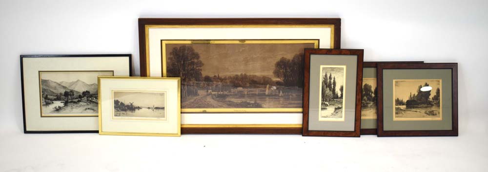 John Fullwood, 'Richmond Bridge', unsigned, engraving, 32 x 71.