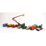 Eight loose Corgi commercial models including a Simon Snorkel fire engine, Land Rover etc.