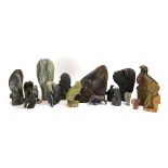 A group of Ethnic soapstone figures including three by Azaria Maynard (16)