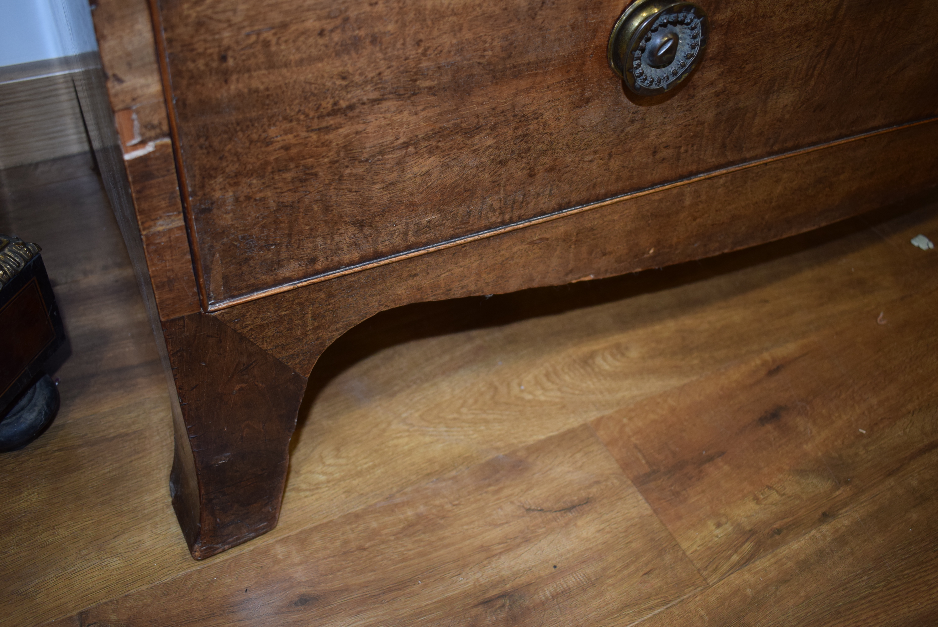 A 19th century mahogany and strung chest of two over three drawers on splayed feet, w. - Image 7 of 16