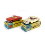 Two Corgi models: 211S Studebaker Golden Hawk and 239 Volkswagen 1500 Karmann Ghia,