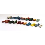 Twenty loose Matchbox models including a Commer ice cream van, road roller, Ferrari F1 etc.