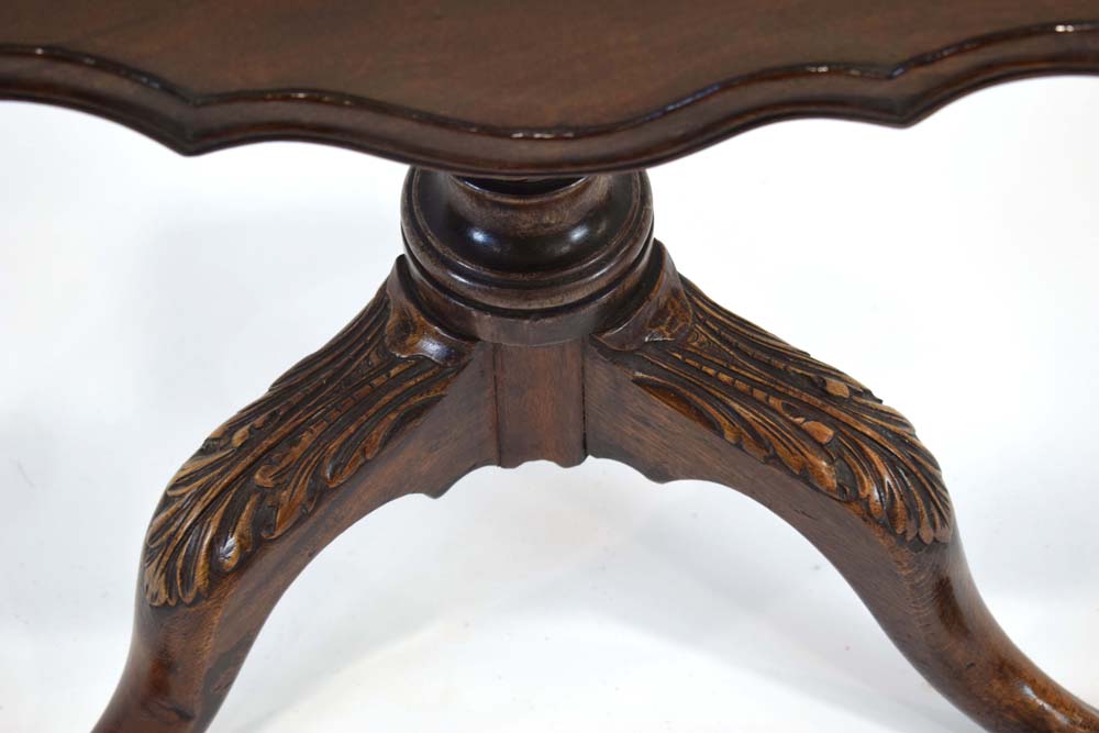 An 18th century and later mahogany supper table, the tilt-top with a piecrust border, - Image 2 of 2