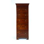 An 18th century-type mahogany tallboy with five drawers on bracket feet, h.