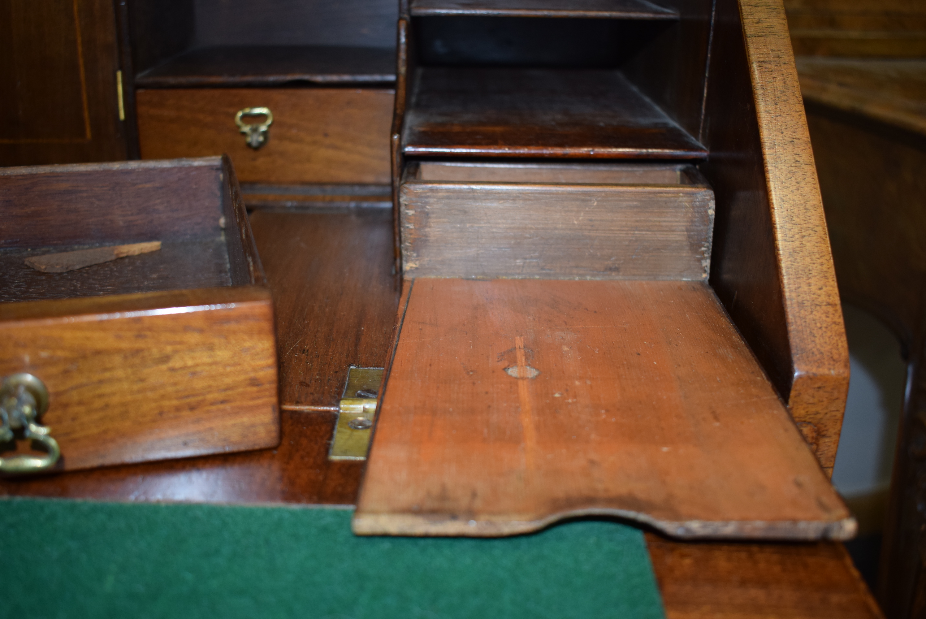 An early 18th century and later walnut bureau on stand, - Image 21 of 24