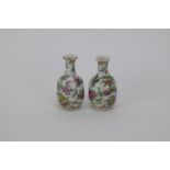 A pair of late 19th/early 20th century Cantonese miniature vases,