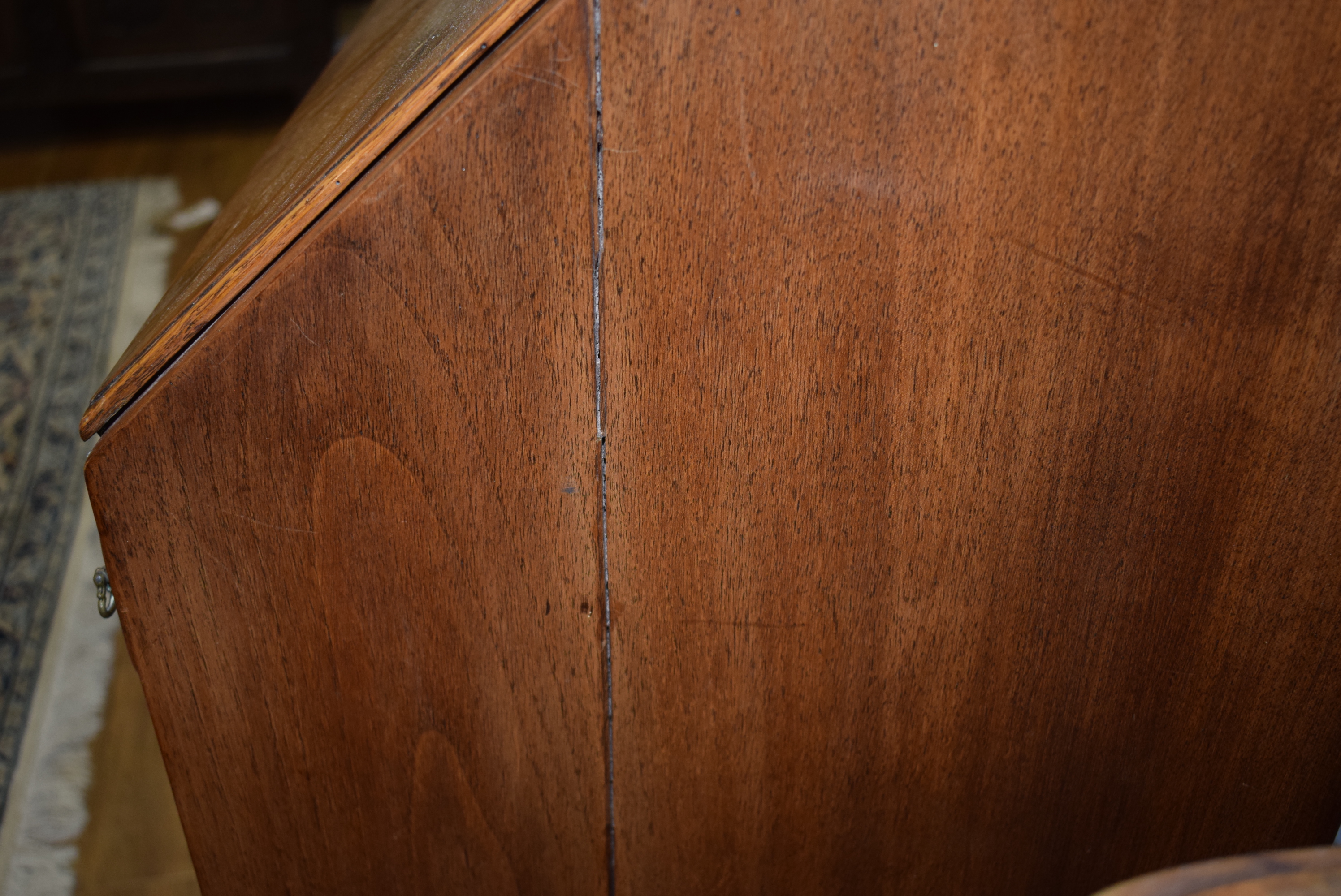 An early 18th century and later walnut bureau on stand, - Image 13 of 24