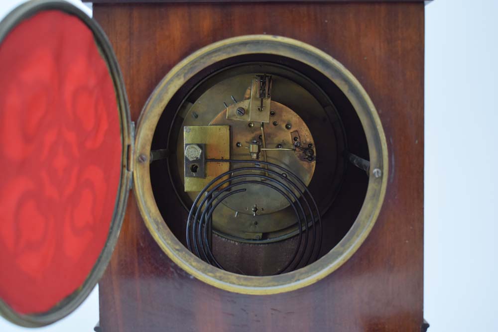 A Regency-type bracket clock, the silvered dial with Roman numerals, - Image 3 of 3