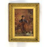 David James Vallance (fl. 1880-1887), A young boy, fishing, signed and dated 187..