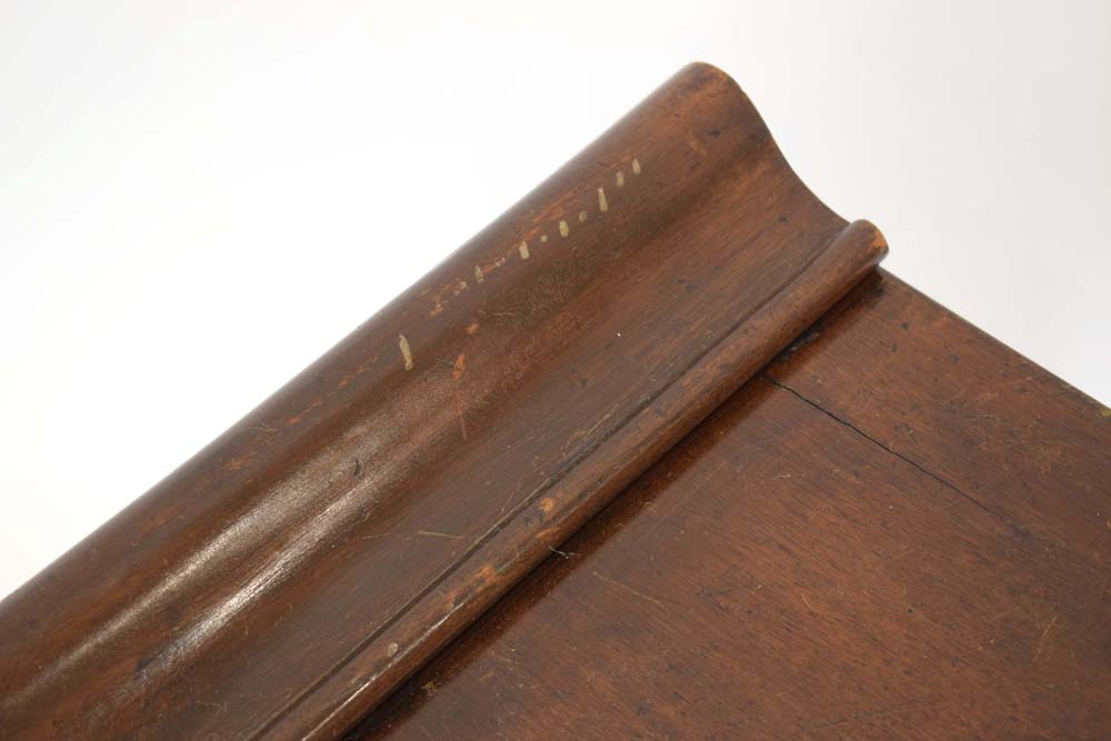 A late 19th century mahogany window seat with scrolled ends and turned legs with acanthus-leaf caps - Image 3 of 20