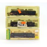 Three Minitrix N gauge steam loco's: 12041, 12042 and 12947,