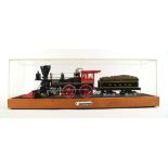 An Airfix plastic kit built American general steam train, cased, case w. 70.