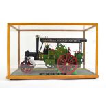 A Bandai 1/16 scale plastic kit built Garrett steam roller, cased, case w.