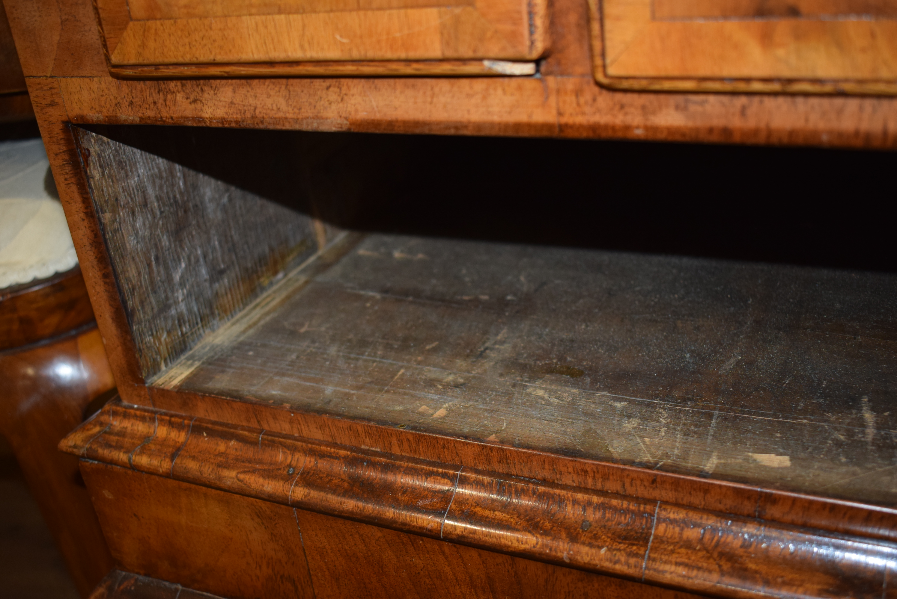 An early 18th century and later walnut bureau on stand, - Image 19 of 24