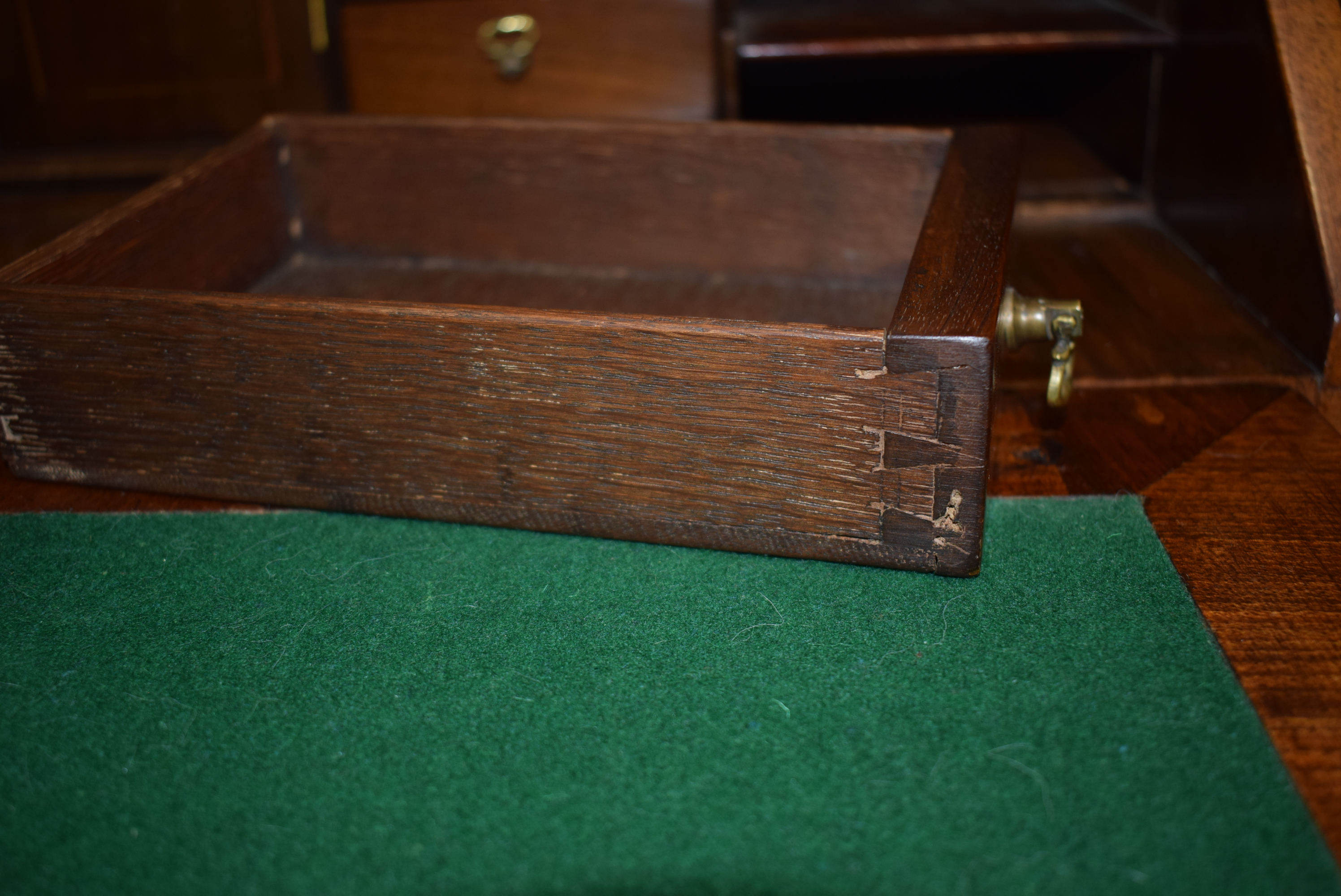 An early 18th century and later walnut bureau on stand, - Image 22 of 24