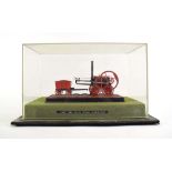 An Academy Minicraft scale 1/38 plastic kit built 1804 Trevithick steam locomotive, cased, case w.