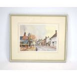 David Green (d. 2013), 'Carlton Village', signed, watercolour, 25.5 x 35.