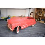 A Ferbido tinplate pedal car, l.