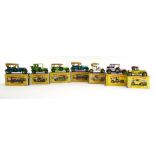 Seven Matchbox Models of Yesteryear models: Y-3 1910 Benz limousine, Y-4 1909 Opel coupe,