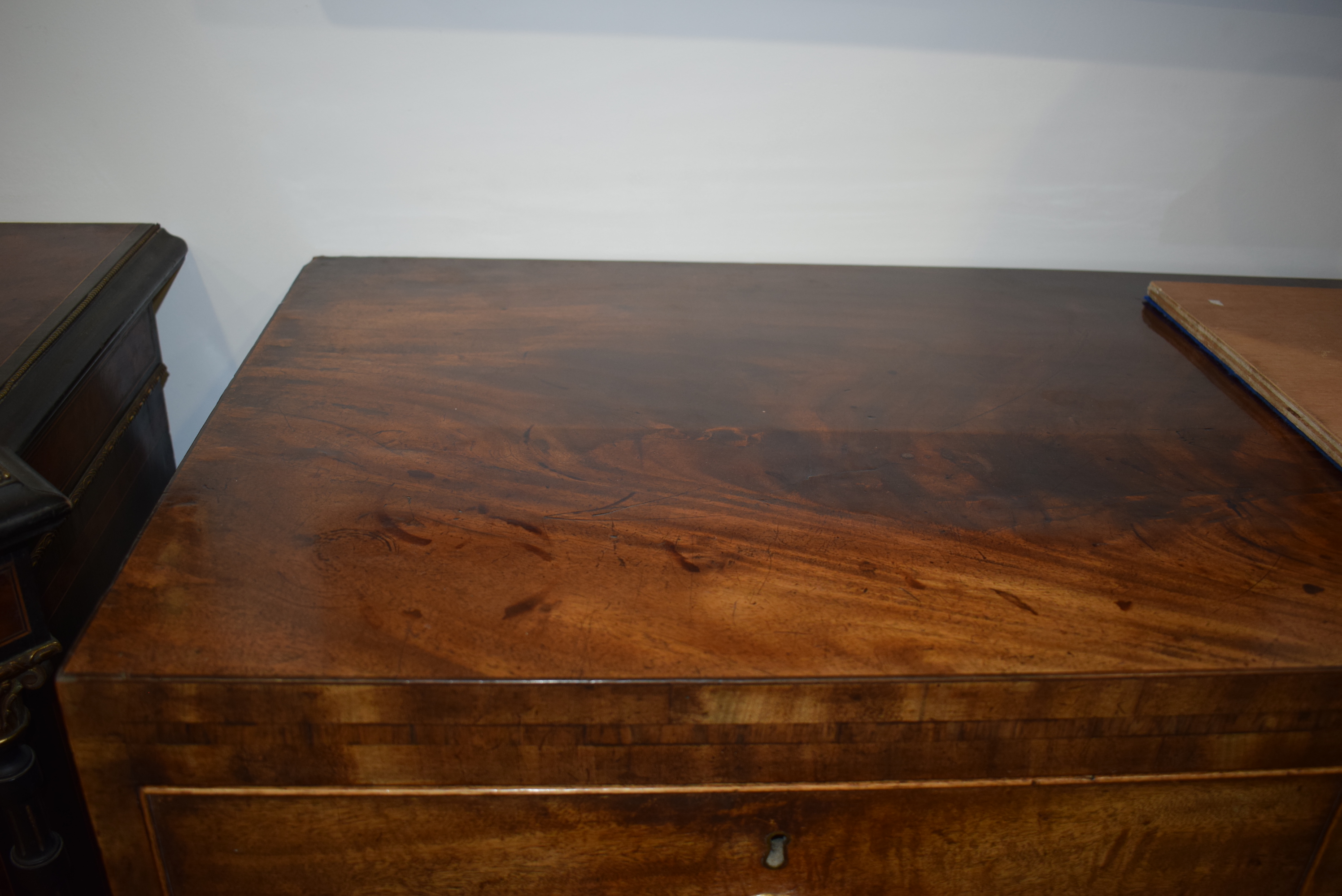 A 19th century mahogany and strung chest of two over three drawers on splayed feet, w. - Image 11 of 16