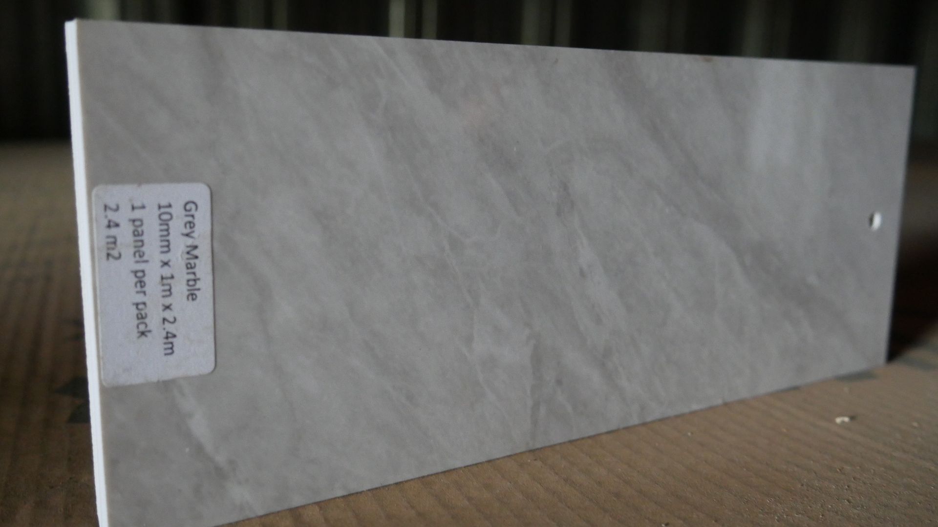 13 tongue and groove Showerwall panels 2.4m long x 1m wide in grey marble - Image 2 of 2