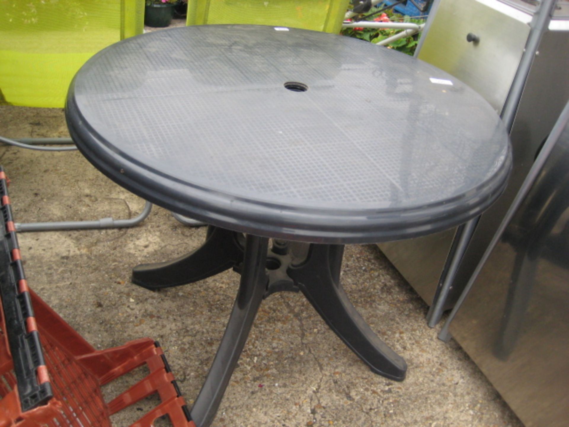 Plastic circular garden table