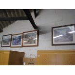 Set of 4 framed and glazed railway themed prints