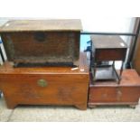 Camphor chest with 2 storage trunks and small lidded work box