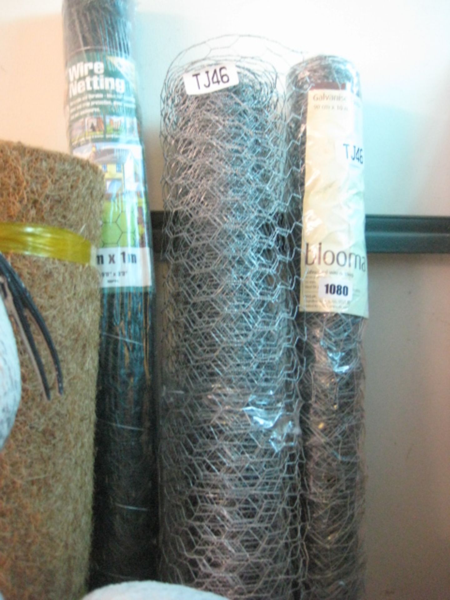 3 rolls of various outdoor wire netting in mixed sizes