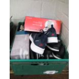 Crate of mixed shoes incl. Adidas Sliders, Sketchers, etc.