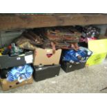 2/3 bay of mixed housewares incl. toys, luggage cases, Christmas decorations, etc.