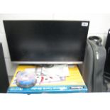 HP flat screen monitor, laptop bag and a Fellowes comb binder