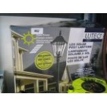 Boxed Lutec LED solar powered post lantern