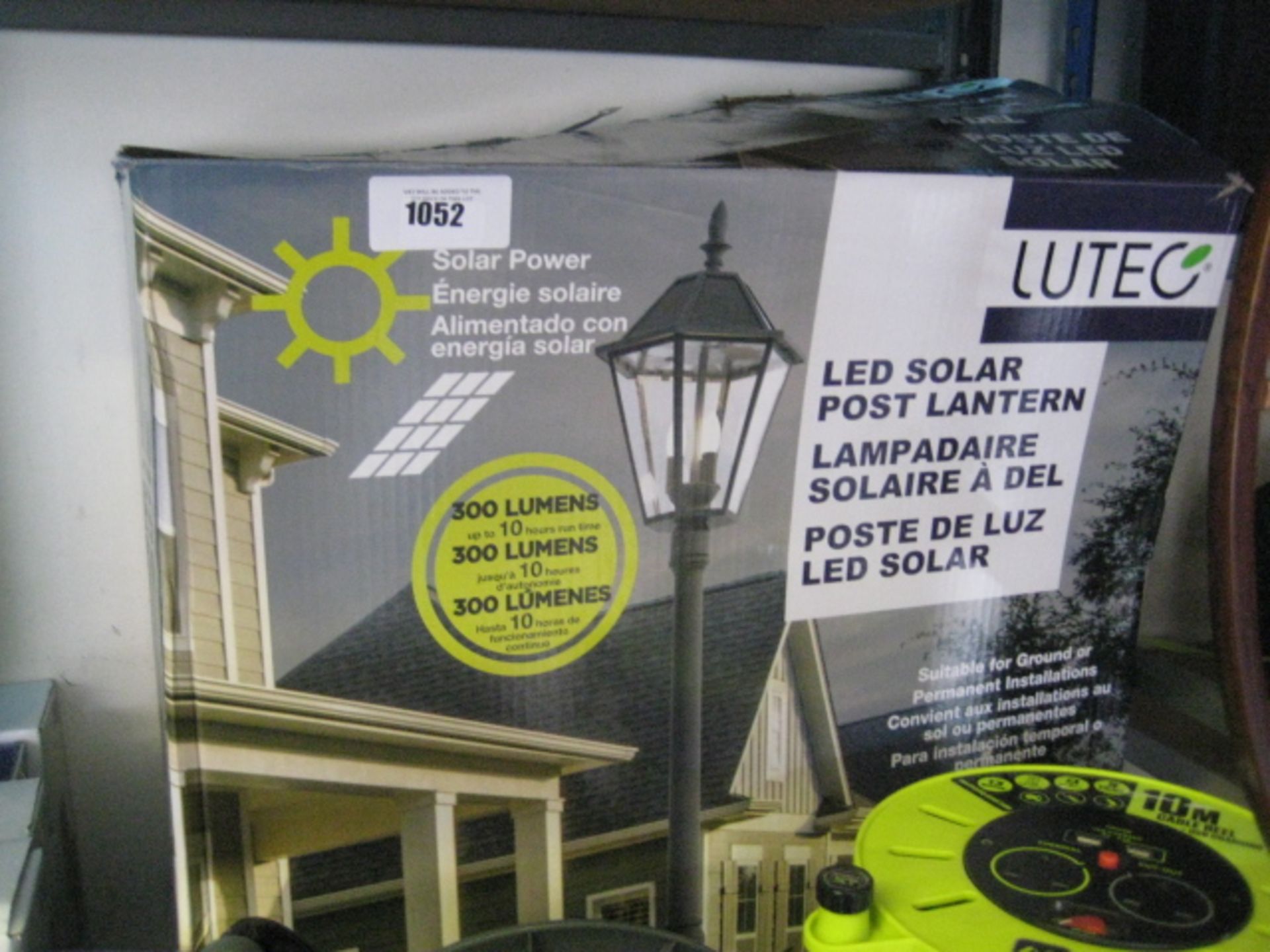 Boxed Lutec LED solar powered post lantern