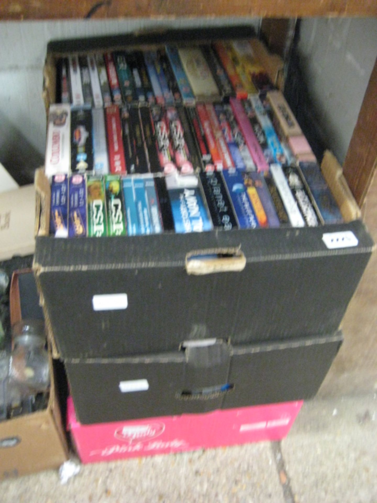 3 crates of DVDs