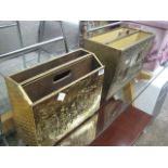 2 brass covered magazine holders