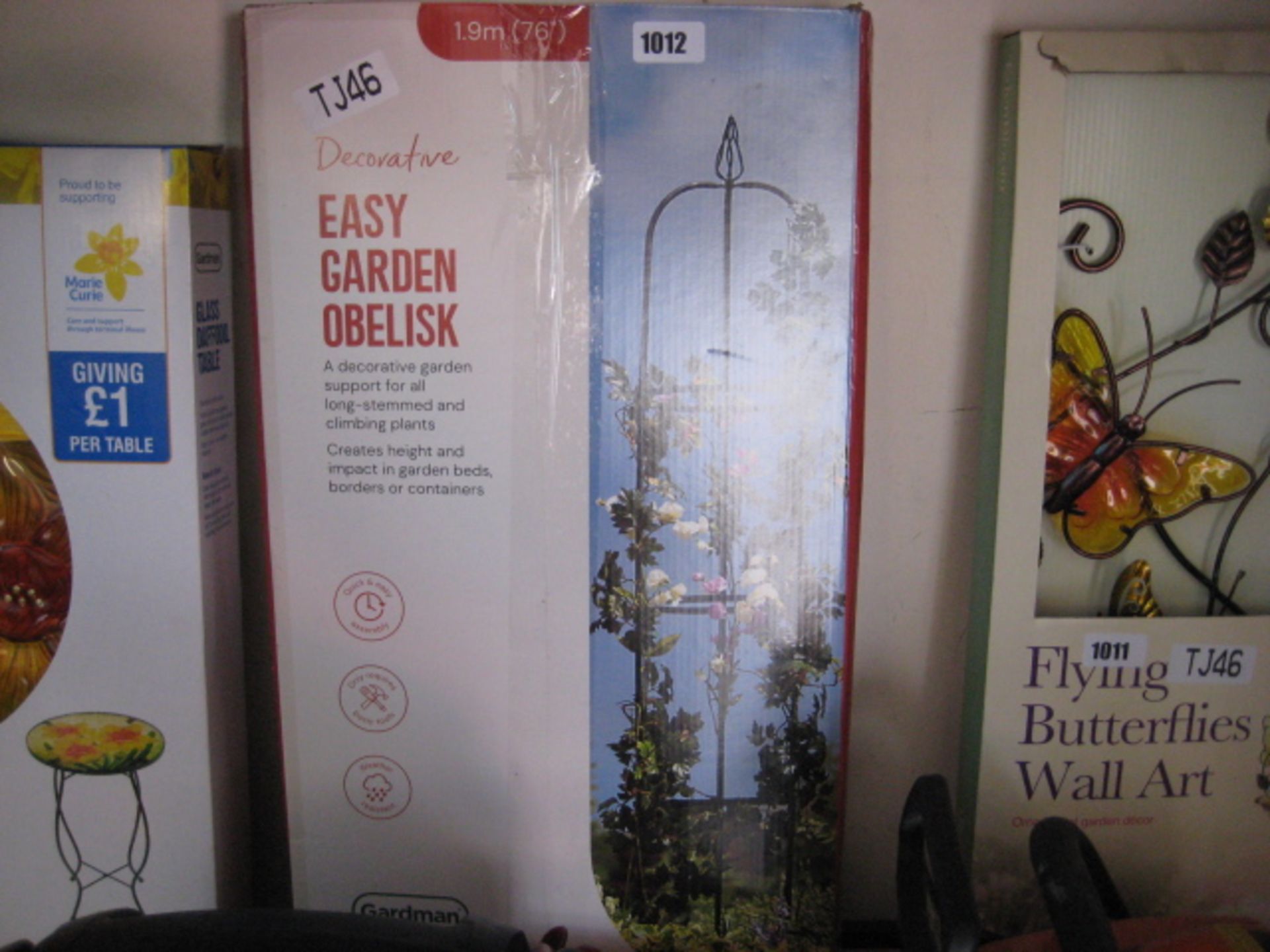 Boxed easy garden obelisk