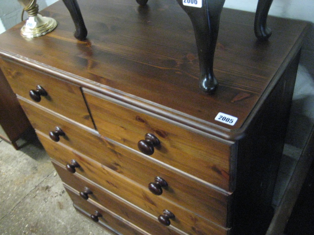 Modern pine chest of 2 over 4 drawers