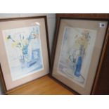 (2080) Pair of framed and glazed prints by Richard Akerman