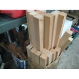 Box of banister spindles and box of beech timber lengths