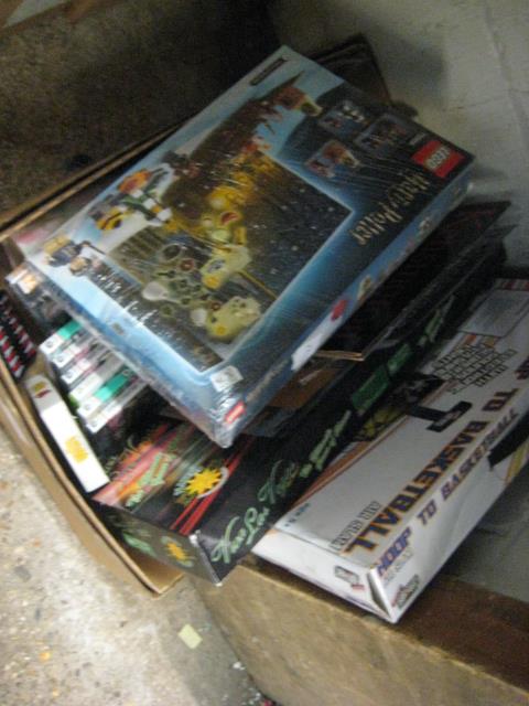 Box of puzzles and games