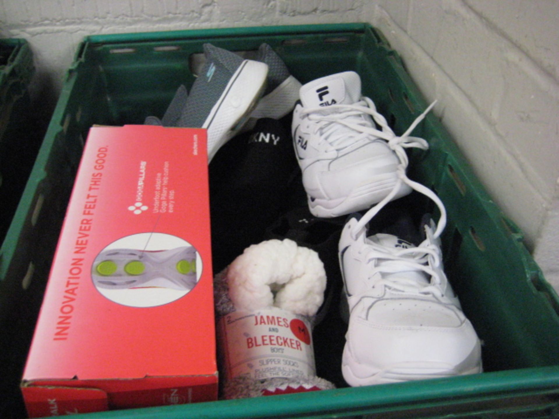 (2170) Crate containing 1 pack of boys slipper socks and 4 pairs of various trainers incl.
