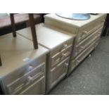 Wood effect bedroom suite comprising 3 drawer chest and 2 matching bedsides