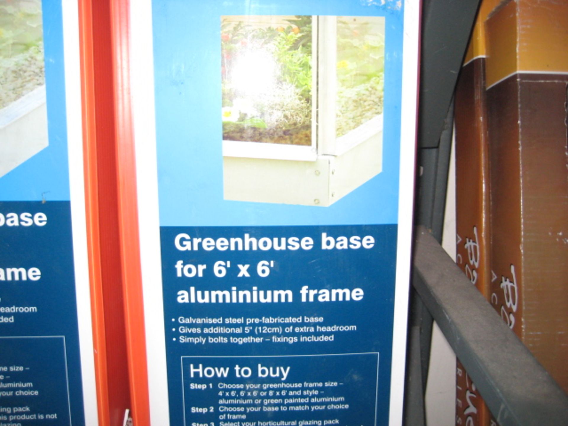 (1057) Boxed 6'x6' greenhouse base