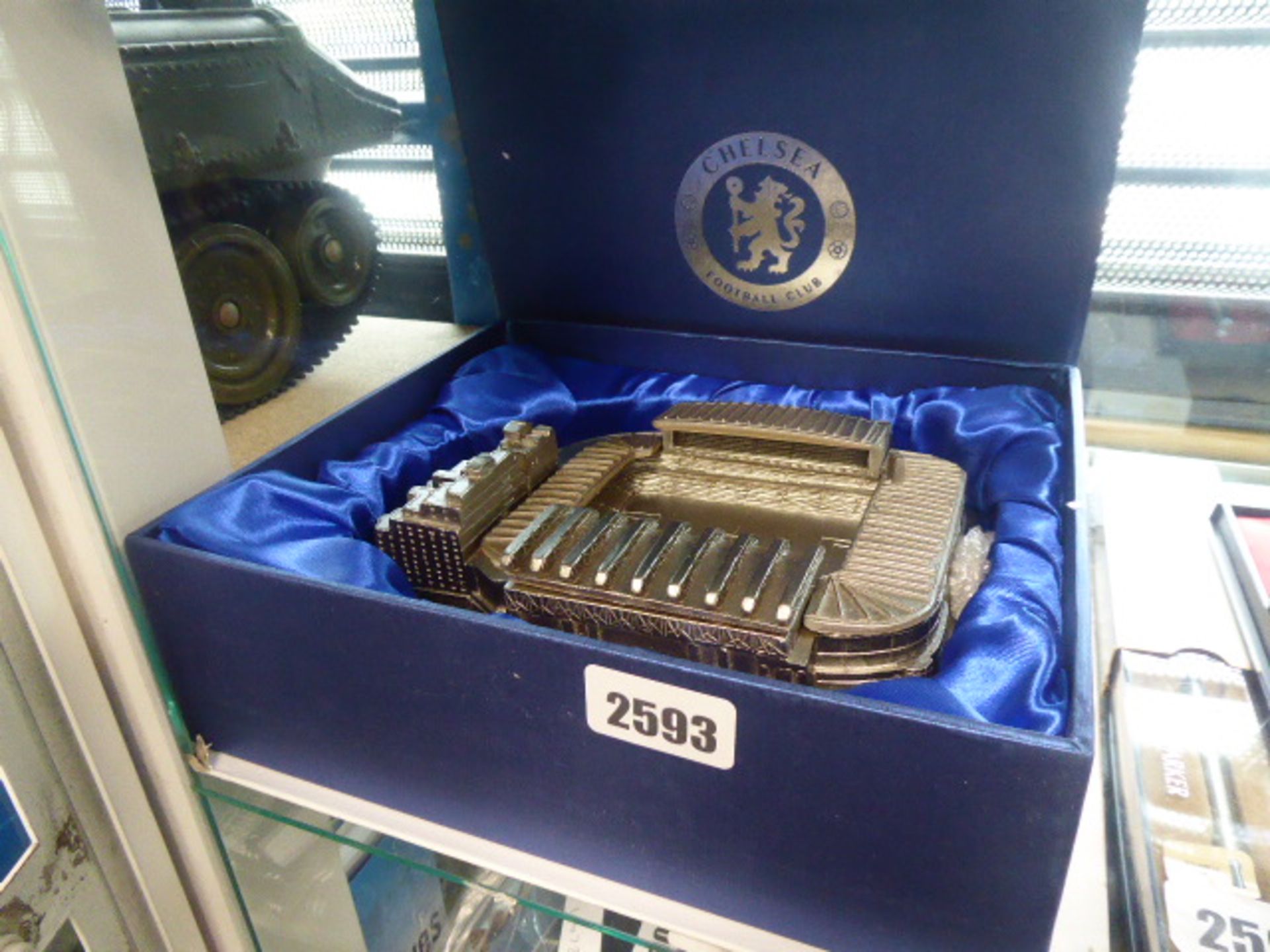 Boxed model of Chelsea FC Stamford Bridge stadium