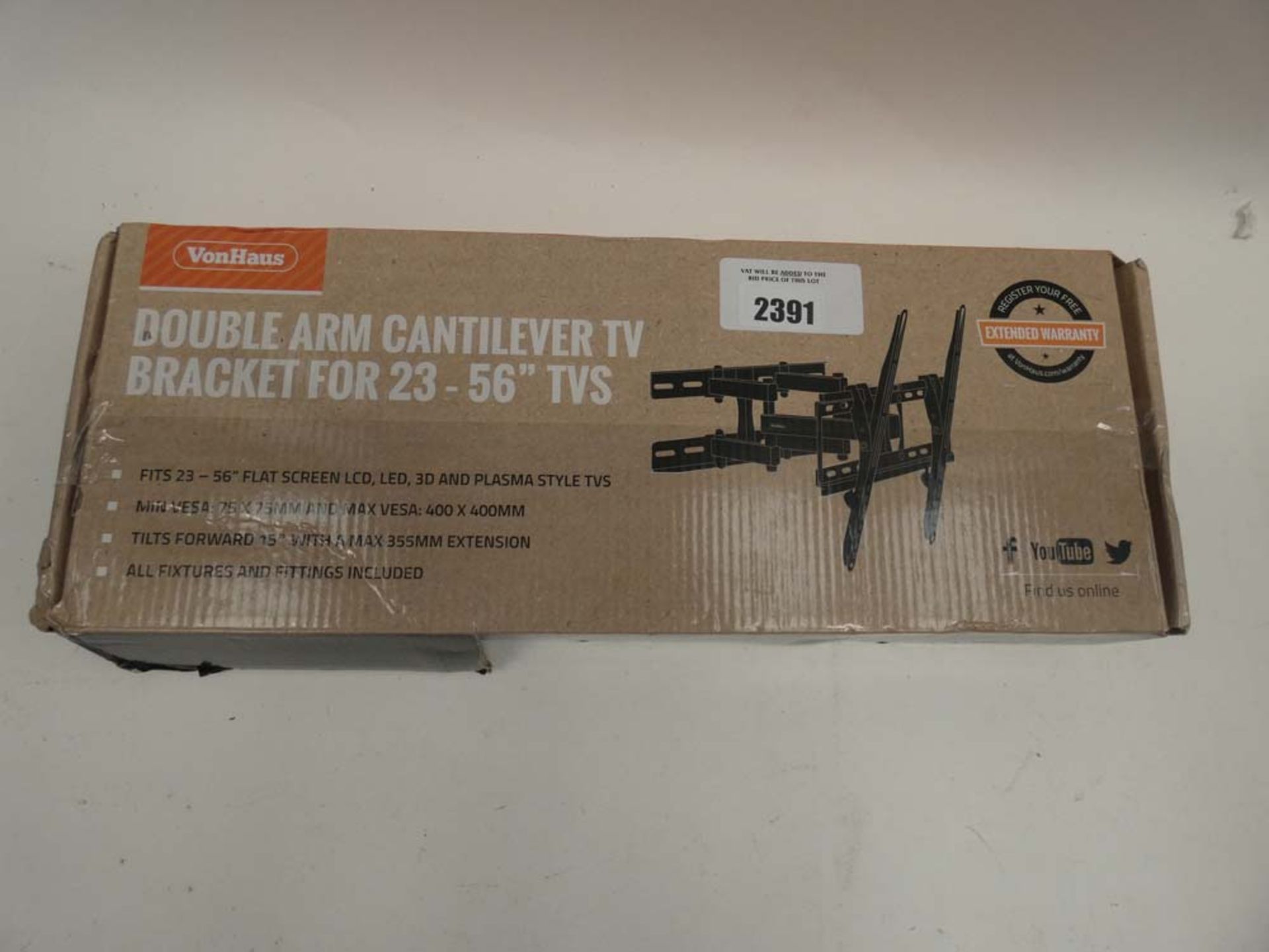 VonHaus double arm cantilever TV bracket for 23-56'' TVs