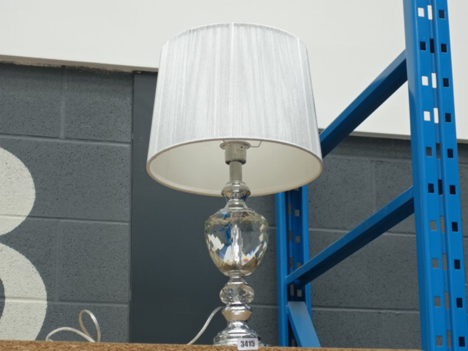 Single silver shade table lamp