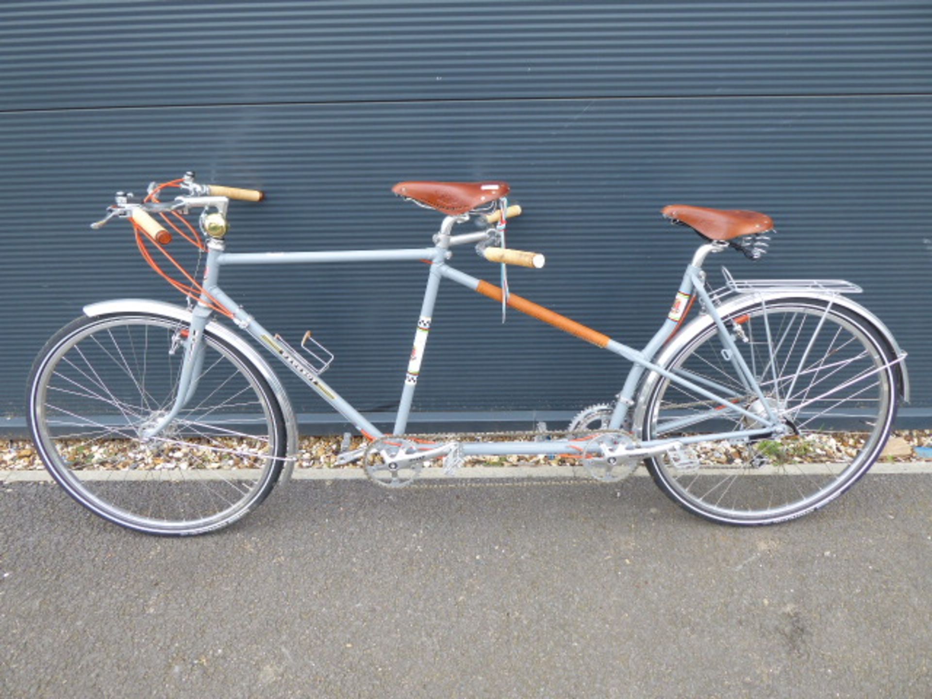 Peugeot silver tandem with Brooks saddles